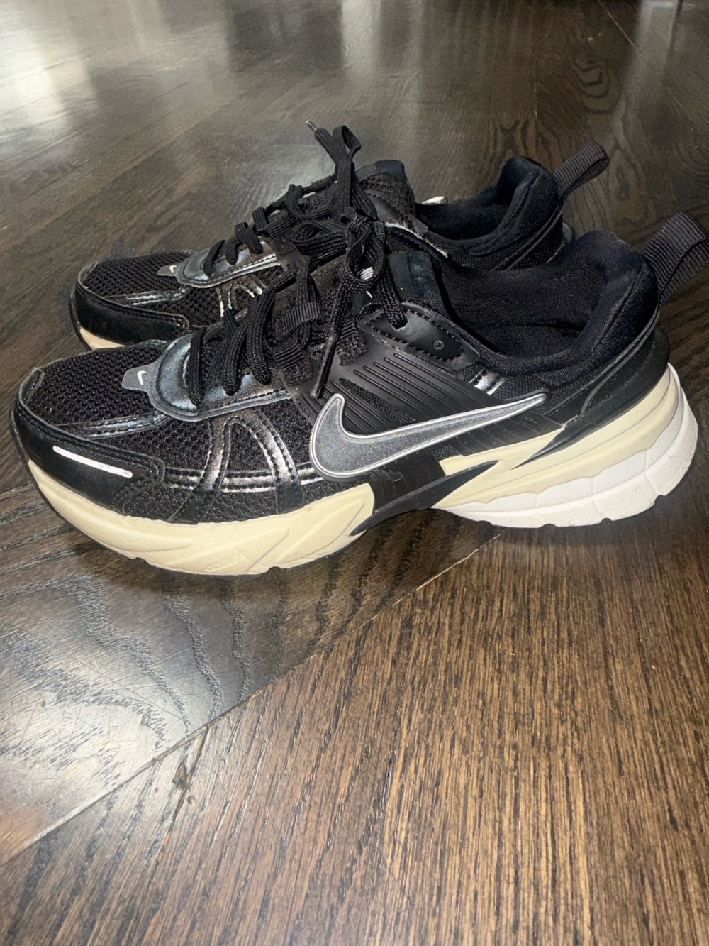 Nike V2K Run Sneaker | Black and Cream